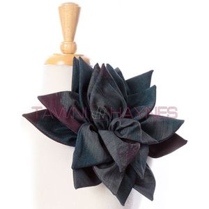 Petal Flower Pin (10 inch) - Navy & Magenta Denim